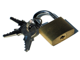 Image of a padlock and key. pcvet.net offers advice and solutions for spyware and virus protection.